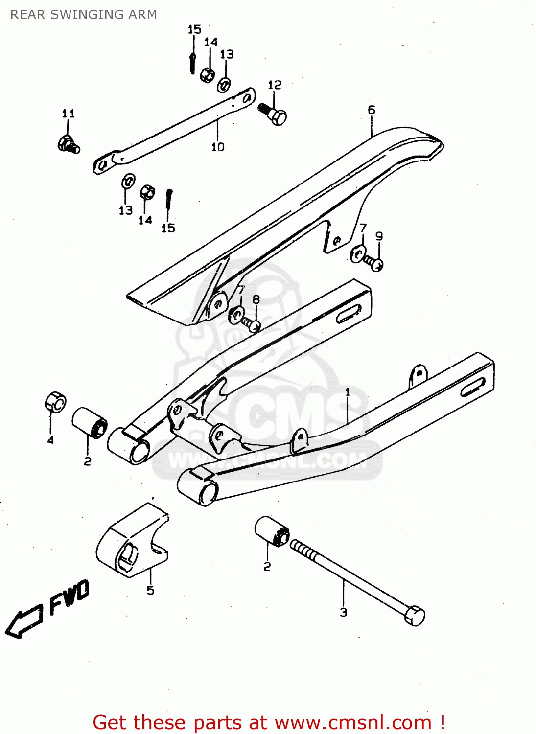 REAR SWINGING ARM DS80 2000 (Y) USA CANADA (E03 E28)