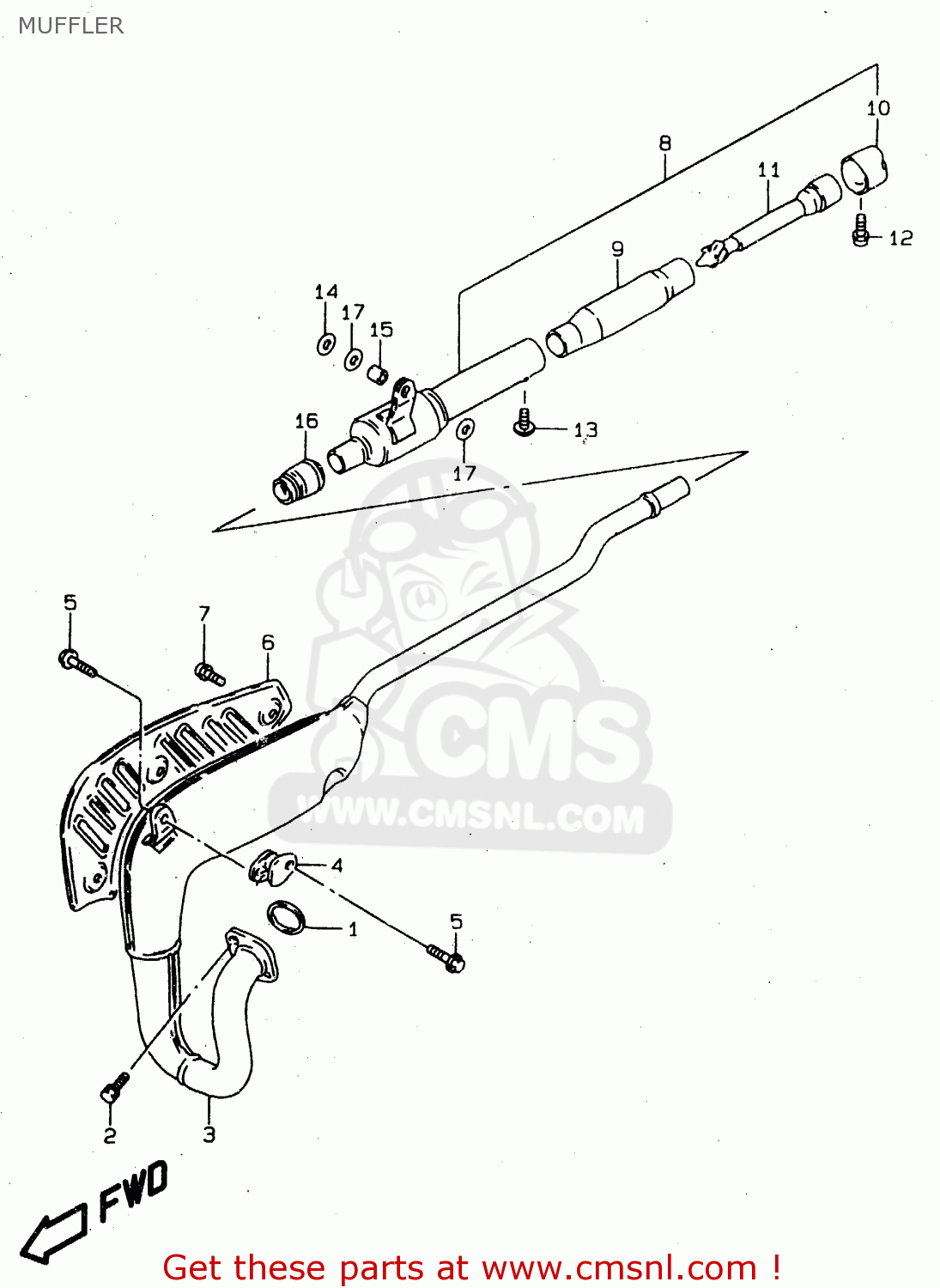 MUFFLER DS80 2000 (Y) USA CANADA (E03 E28)