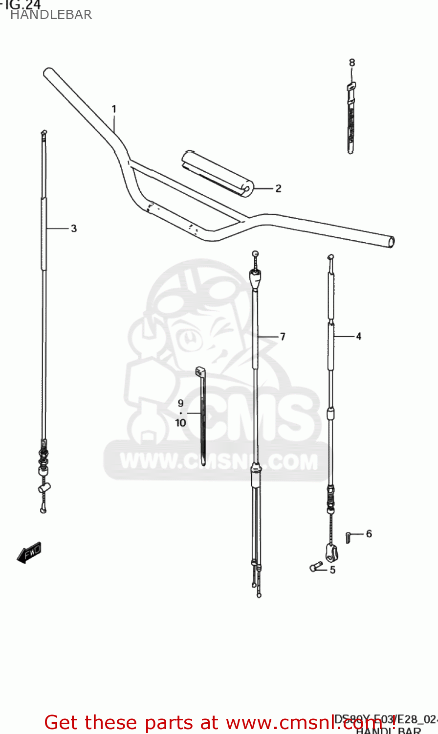 HANDLEBAR DS80 2000 (Y) USA (E03)