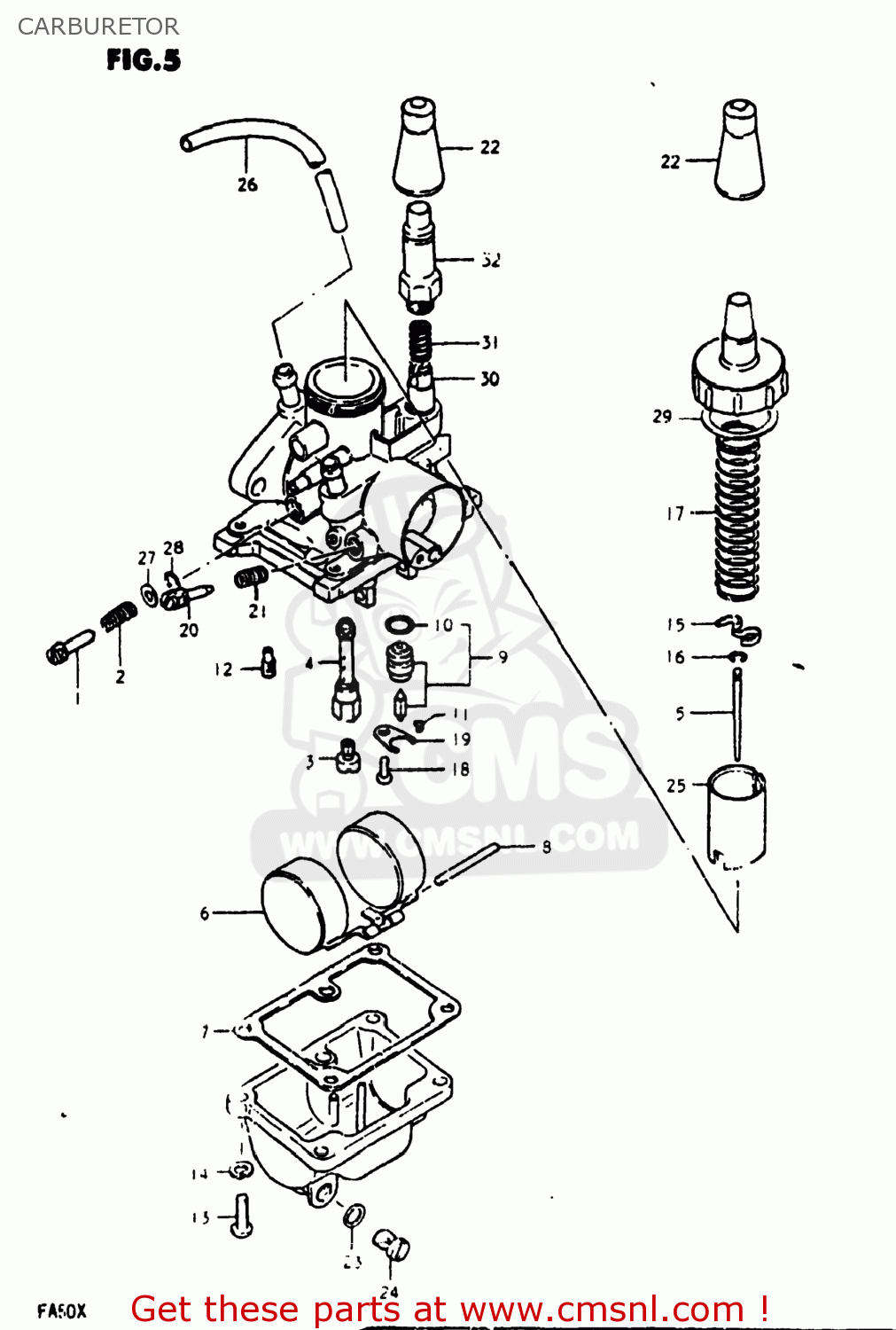 Suzuki FA50 1980 (T) USA (E03) CARBURETOR - buy original