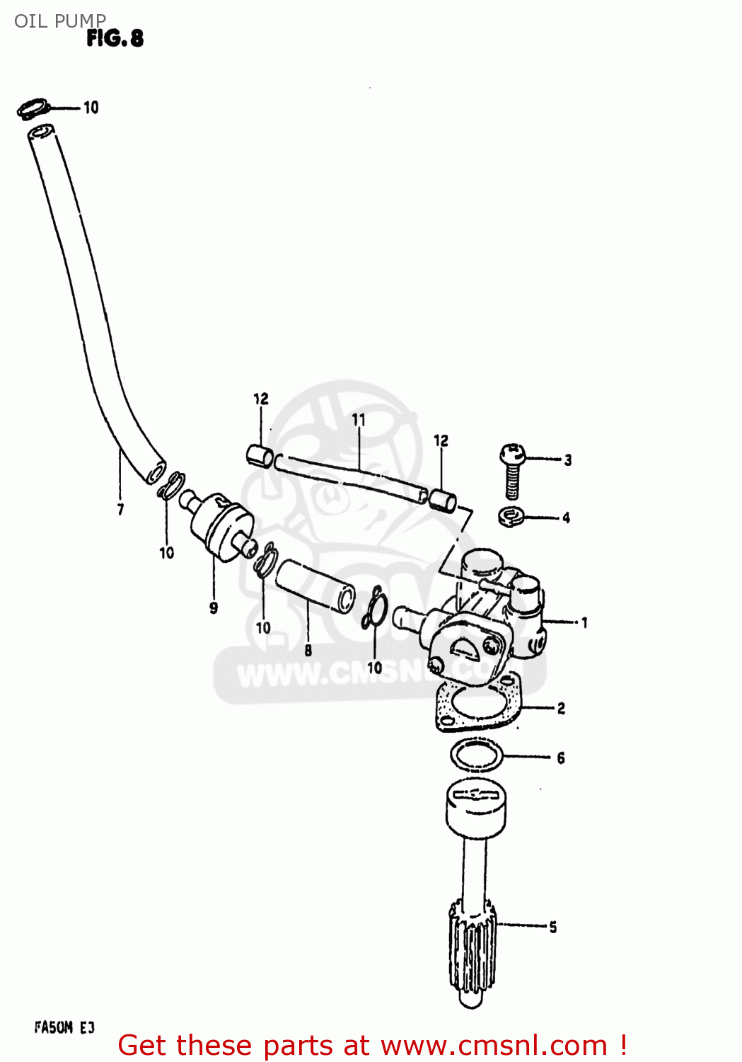 Suzuki FA50 1983 (D) USA (E03) OIL PUMP - buy original OIL PUMP spares