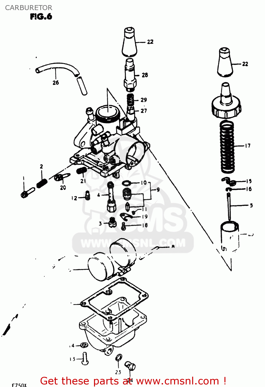 Suzuki FZ50 1979 (N) USA (E03) CARBURETOR - buy original CARBURETOR ...