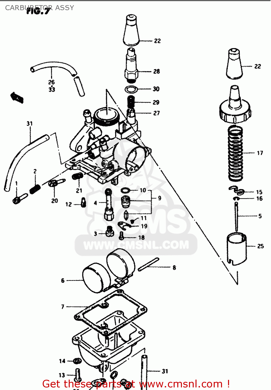 Suzuki FZ50 1986 (G) (E01 E16 E24 E25 E26) CARBURETOR ASSY - buy ...