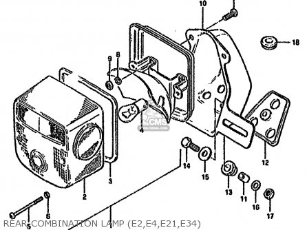 REAR COMBINATION LAMP (E2,E4,E21,E34) - GN125 1982 (Z) (E01 E02 E04 E18 E30)