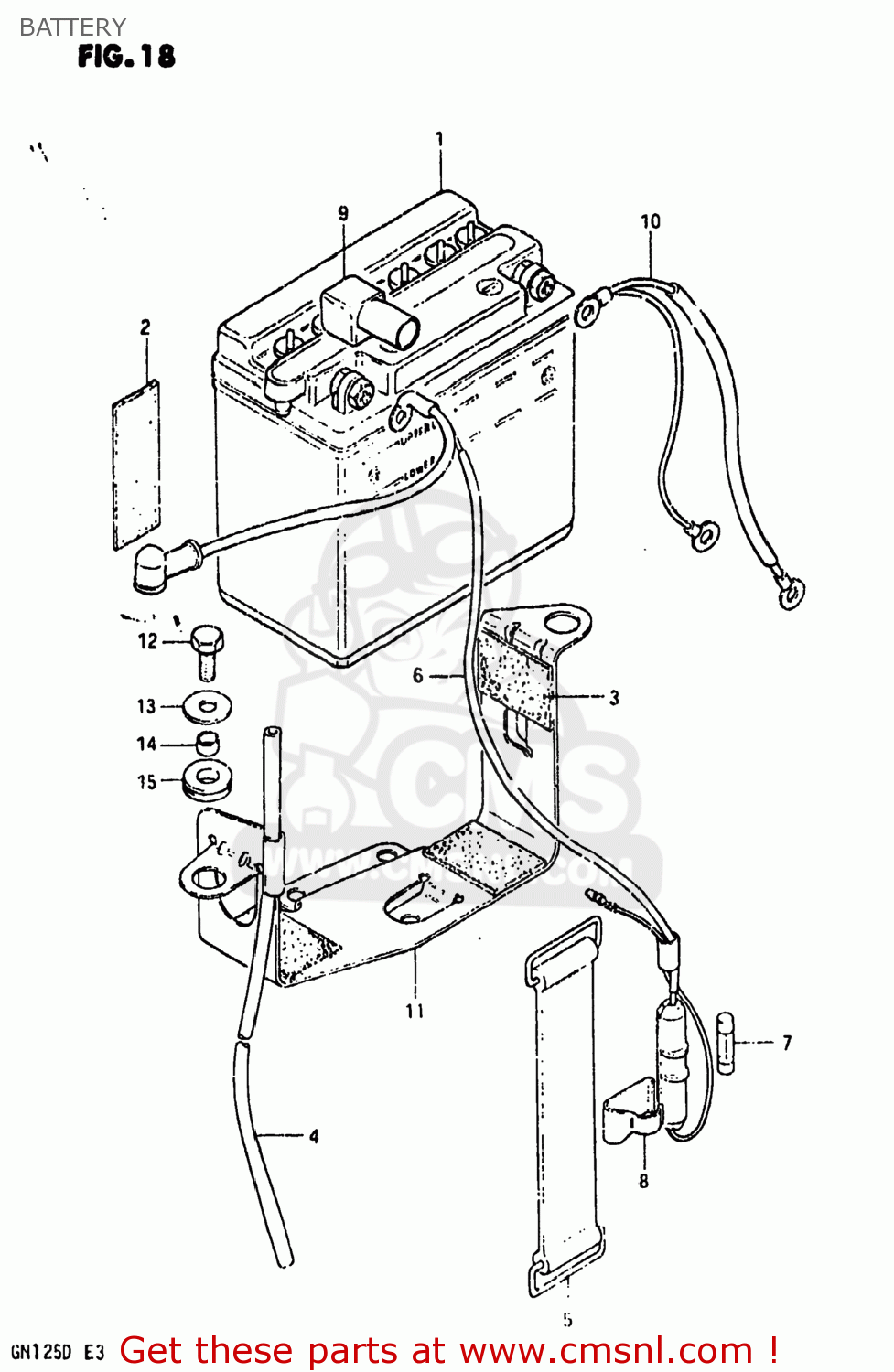 BATTERY GN125 1982 (Z) USA (E03)