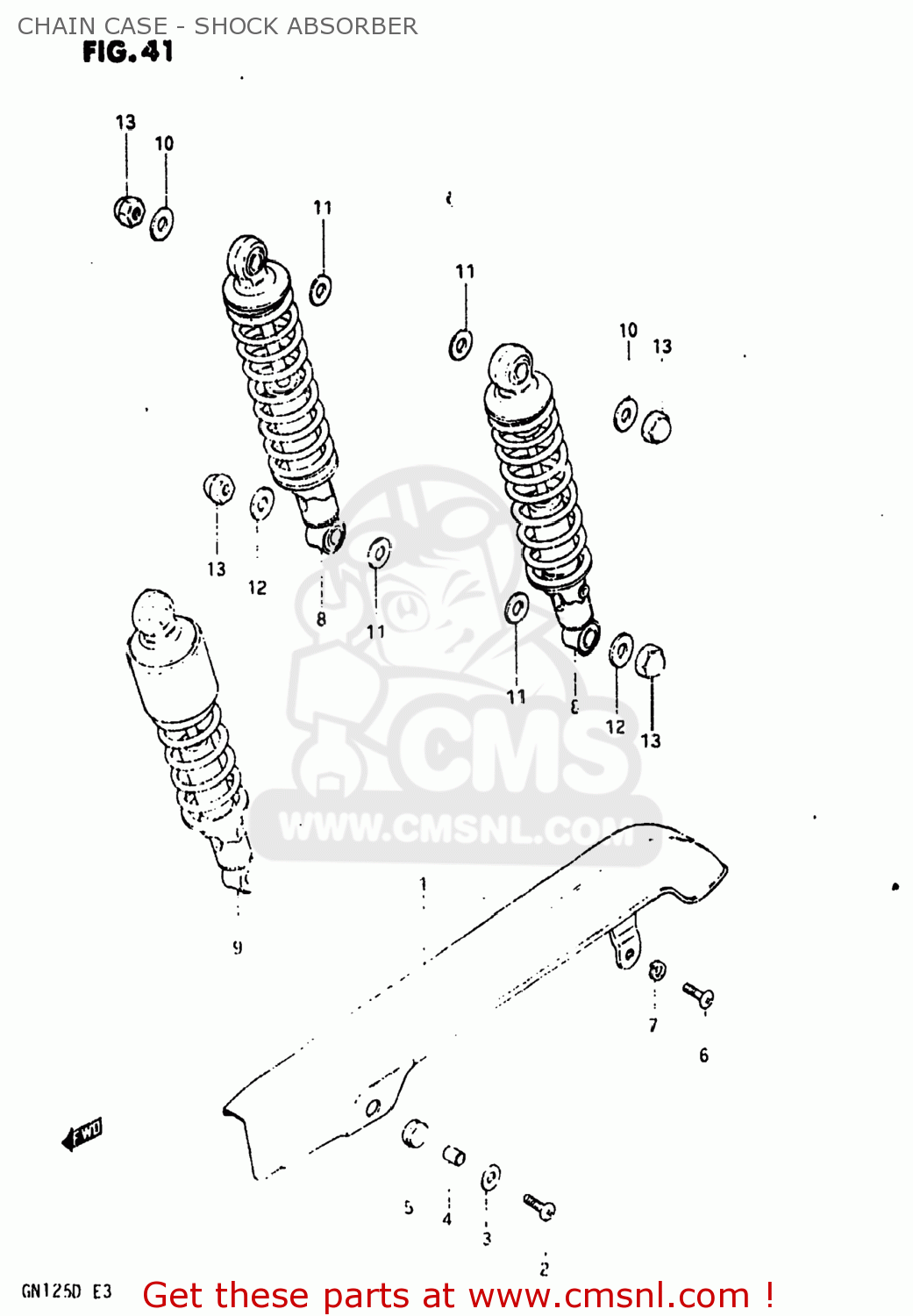 CHAIN CASE - SHOCK ABSORBER GN125 1982 (Z) USA (E03)