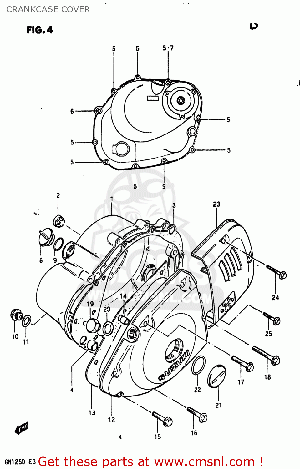 CRANKCASE COVER GN125 1982 (Z) USA (E03)