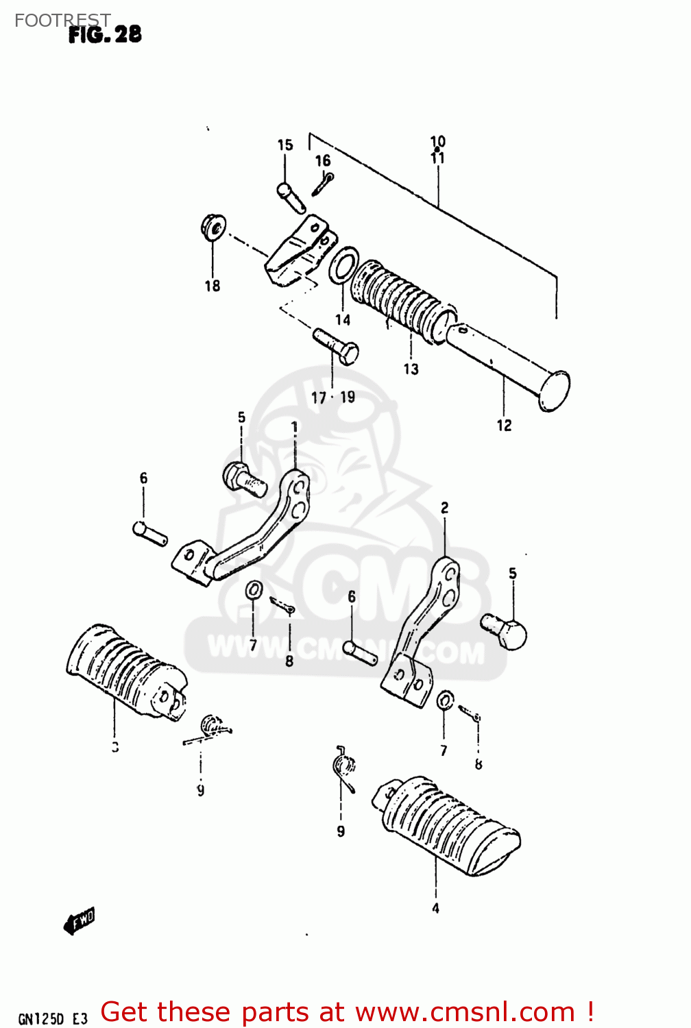 FOOTREST GN125 1982 (Z) USA (E03)