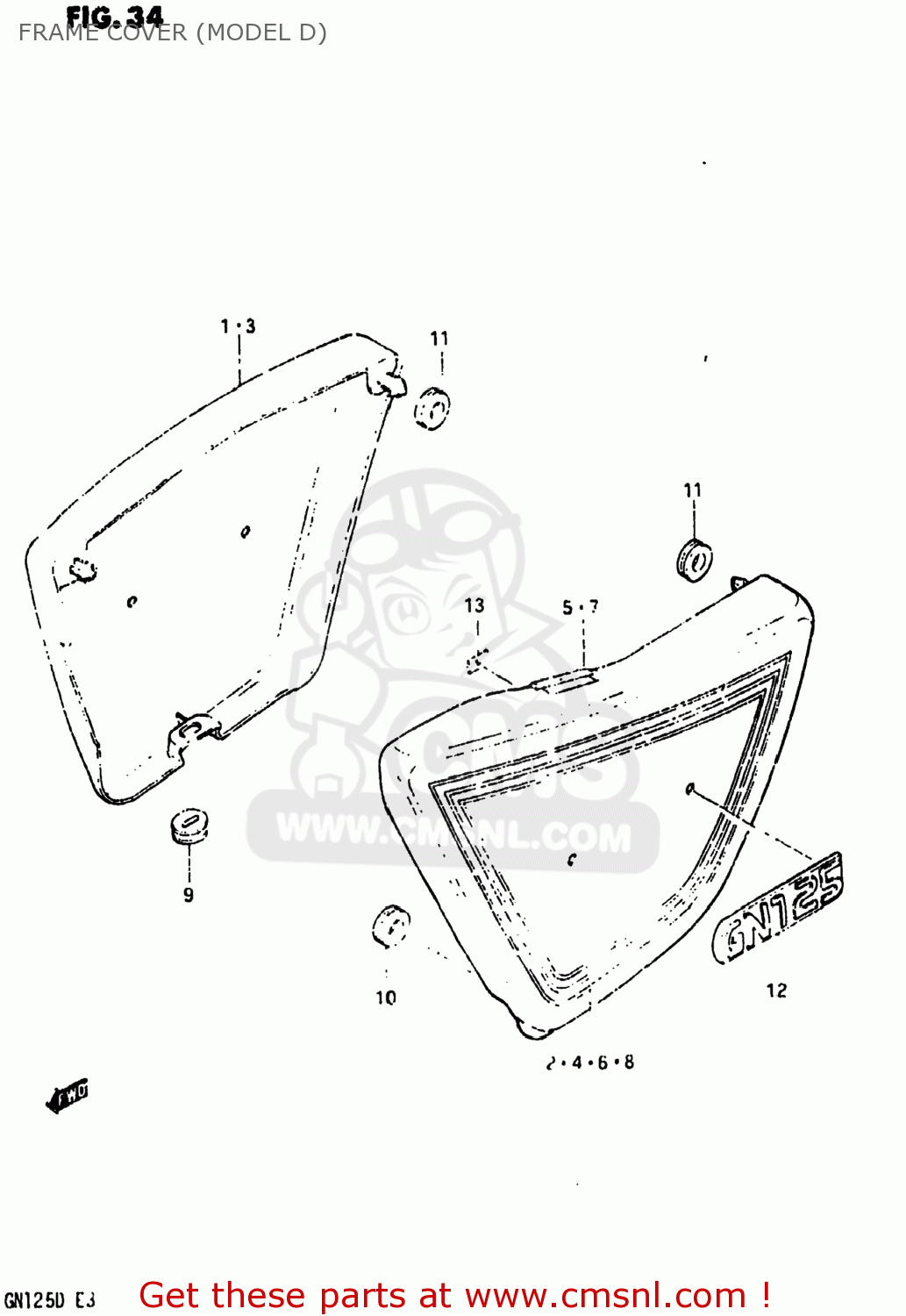 FRAME COVER (MODEL D) GN125 1982 (Z) USA (E03)