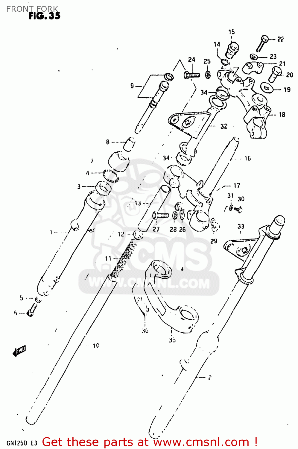 FRONT FORK GN125 1982 (Z) USA (E03)