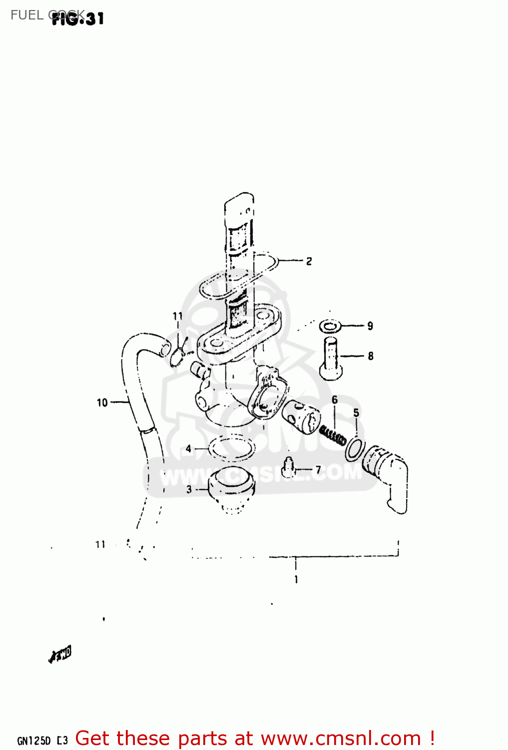 FUEL COCK GN125 1982 (Z) USA (E03)
