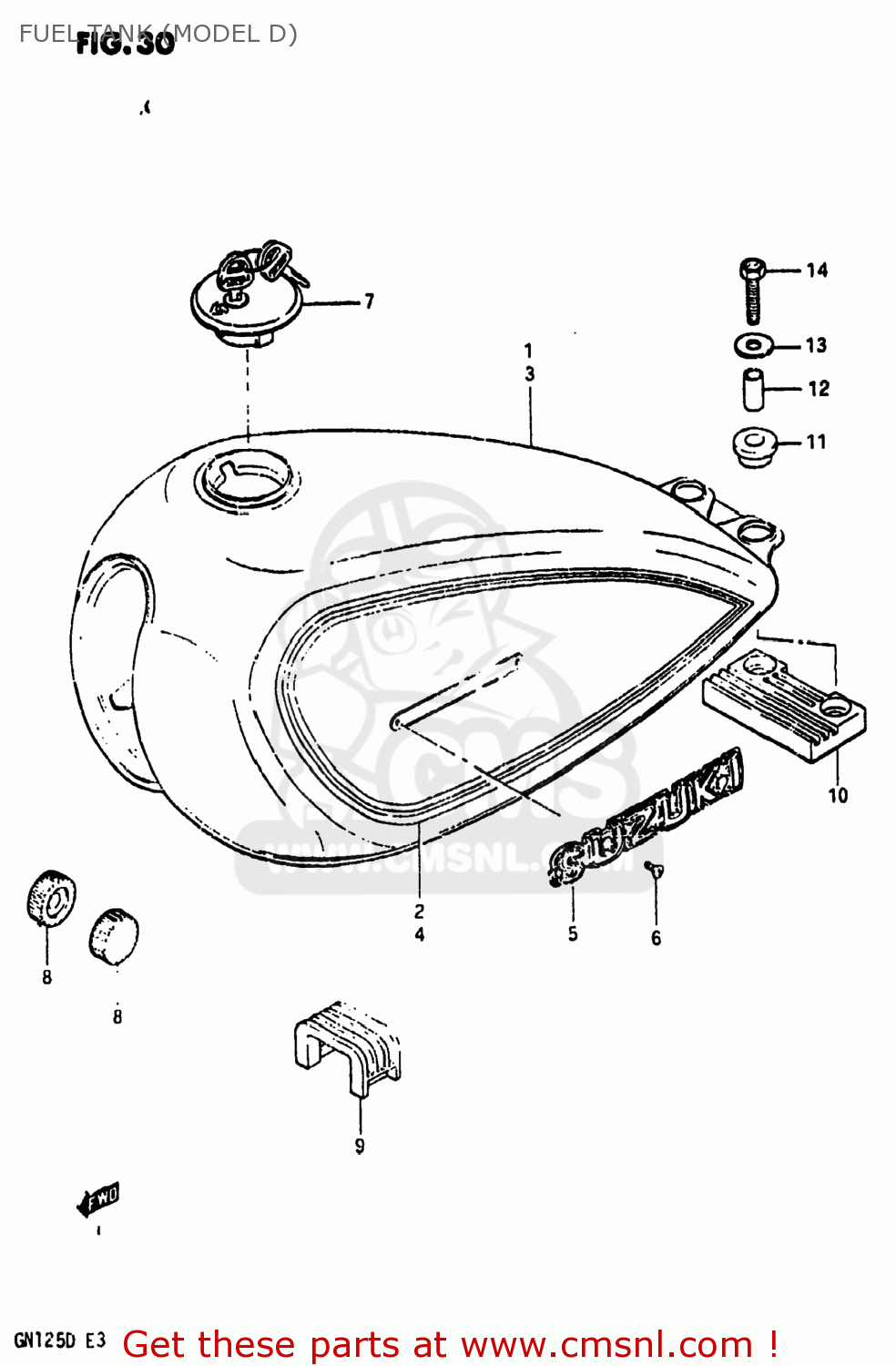FUEL TANK (MODEL D) GN125 1982 (Z) USA (E03)