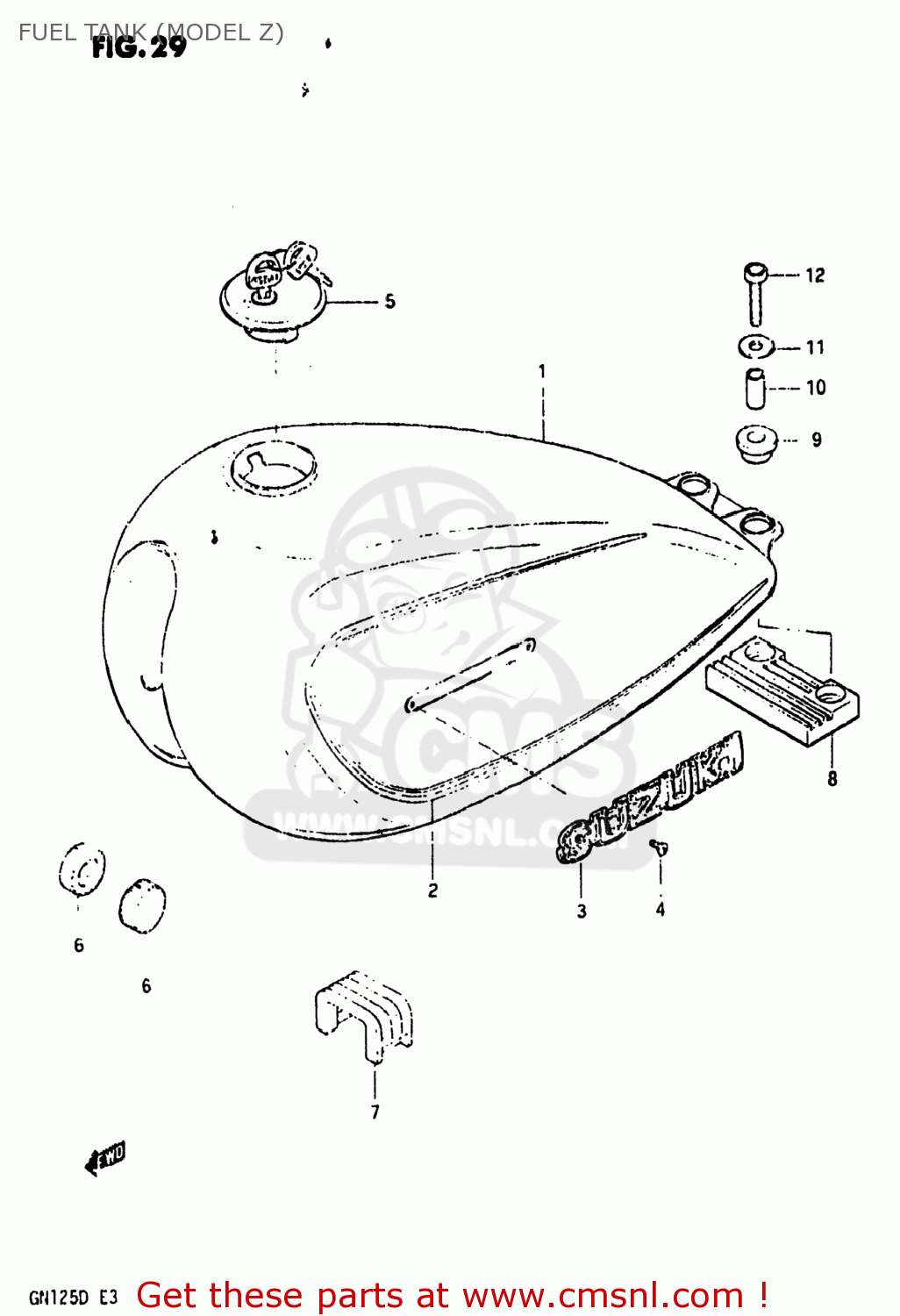 FUEL TANK (MODEL Z) GN125 1982 (Z) USA (E03)