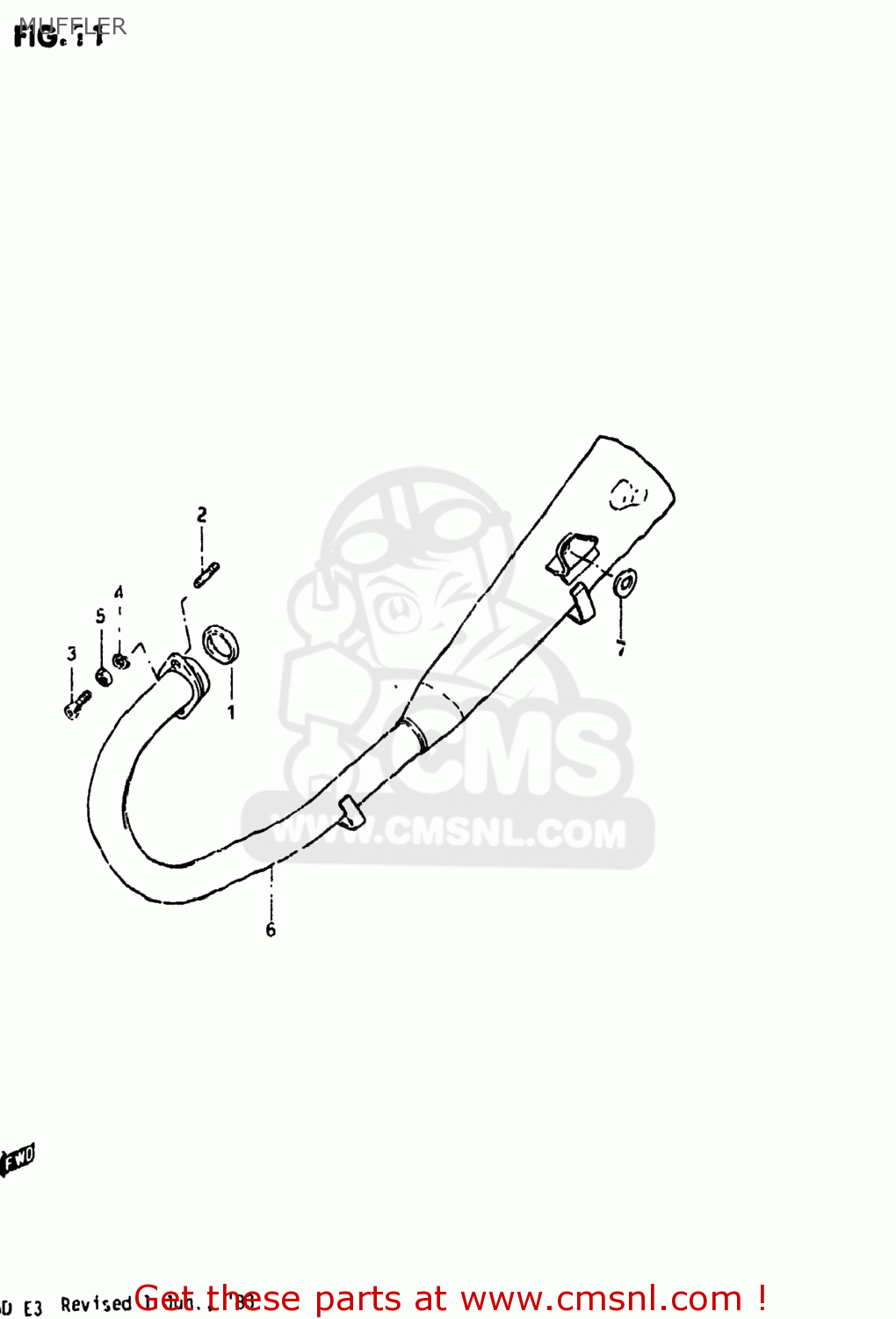MUFFLER GN125 1982 (Z) USA (E03)