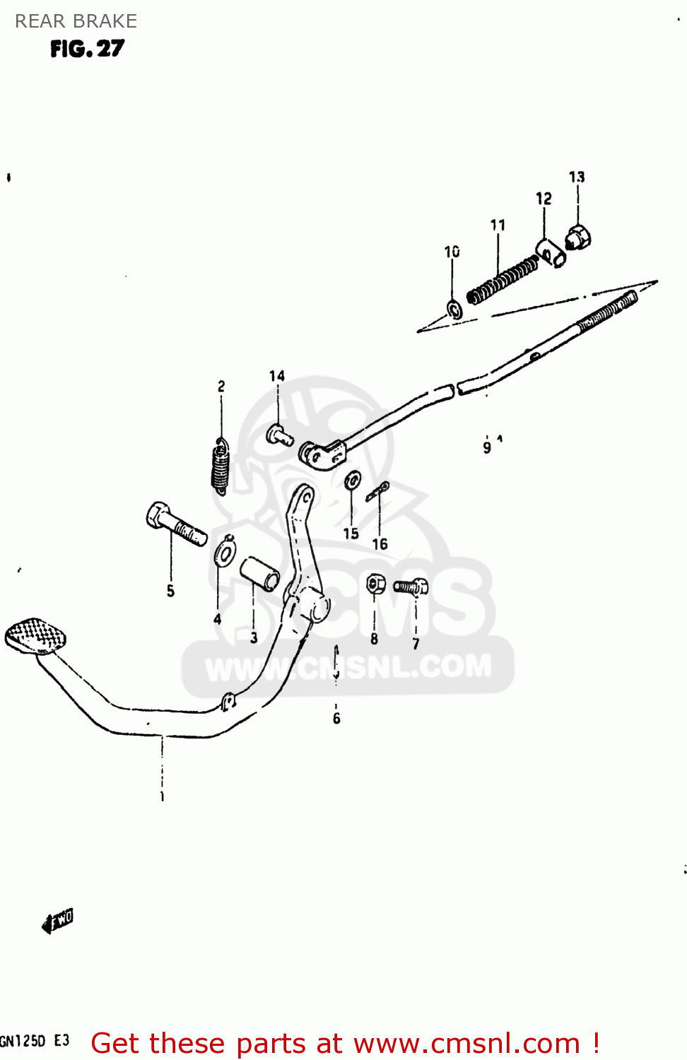 REAR BRAKE GN125 1982 (Z) USA (E03)