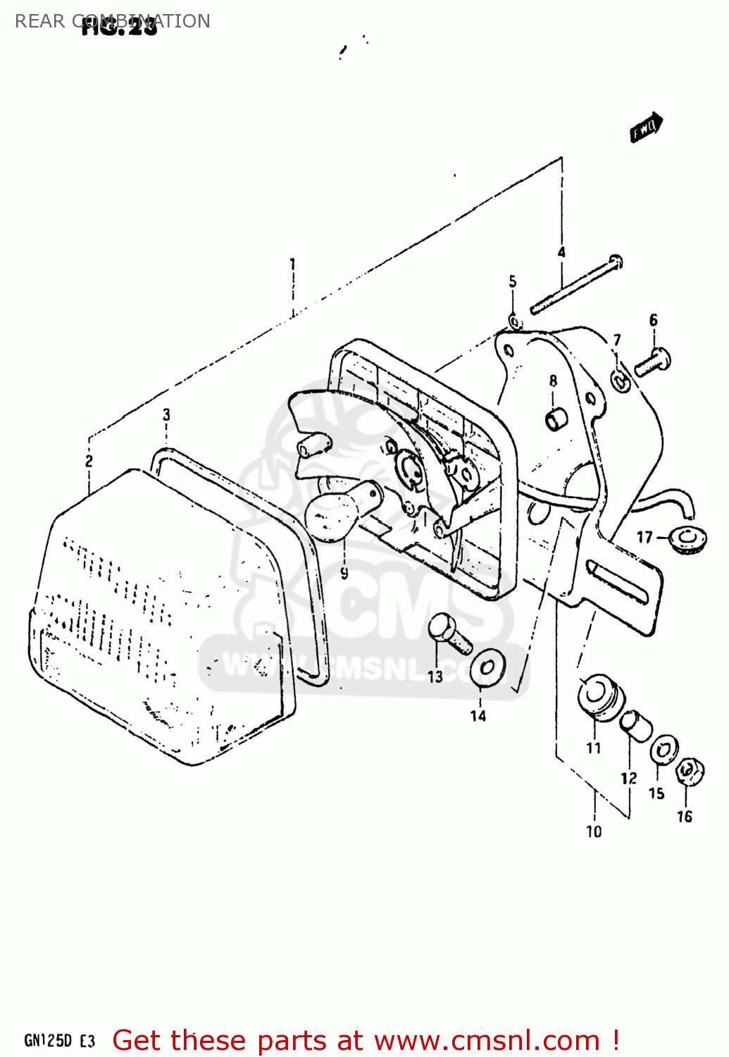REAR COMBINATION GN125 1982 (Z) USA (E03)