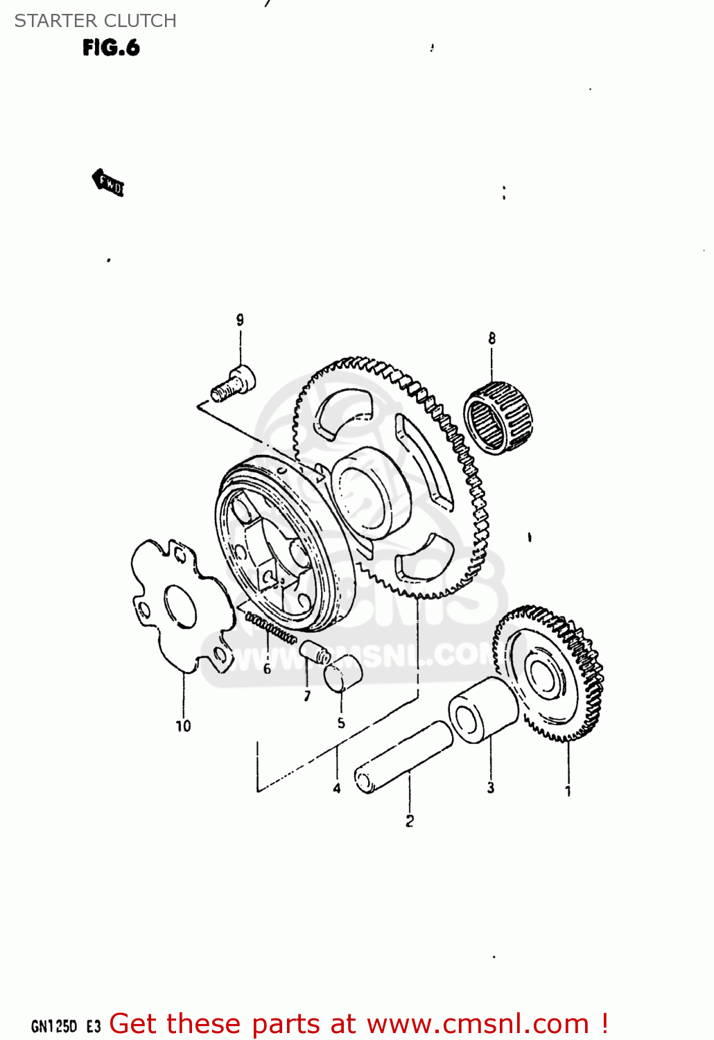 STARTER CLUTCH GN125 1982 (Z) USA (E03)