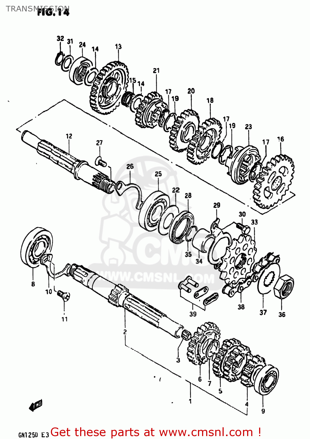 TRANSMISSION GN125 1982 (Z) USA (E03)