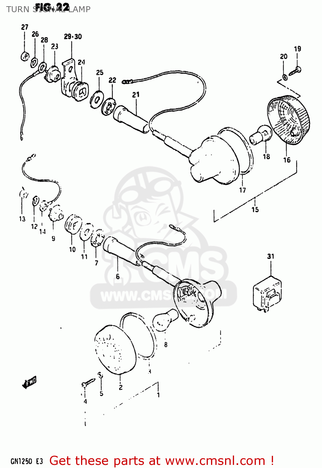 TURN SIGNAL LAMP GN125 1982 (Z) USA (E03)