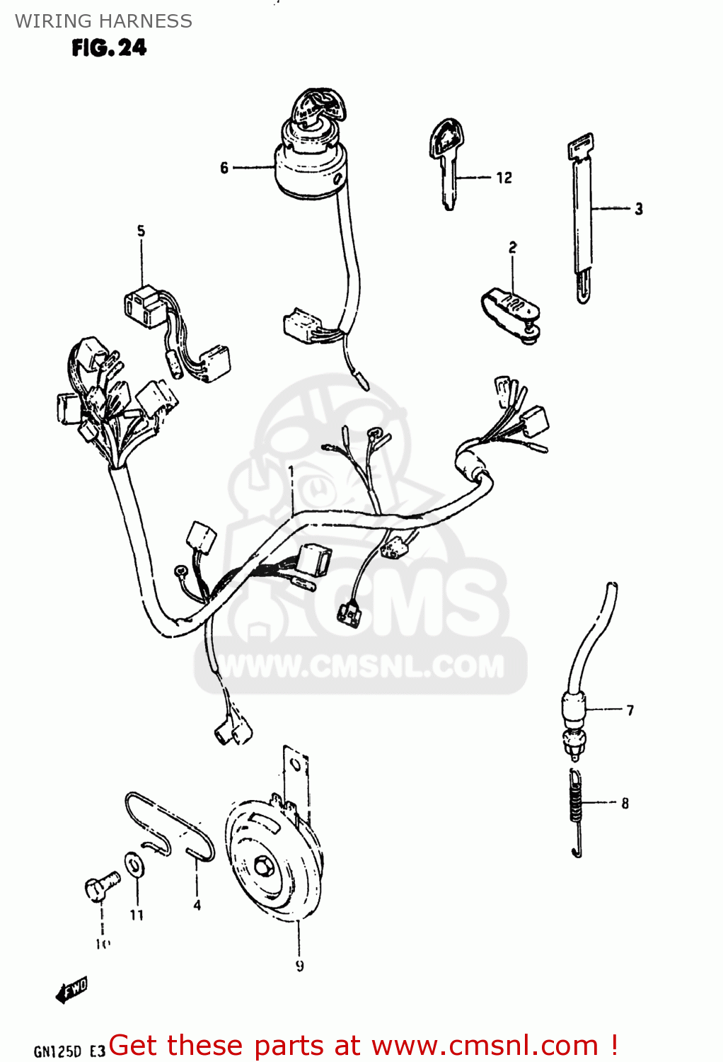 WIRING HARNESS GN125 1982 (Z) USA (E03)