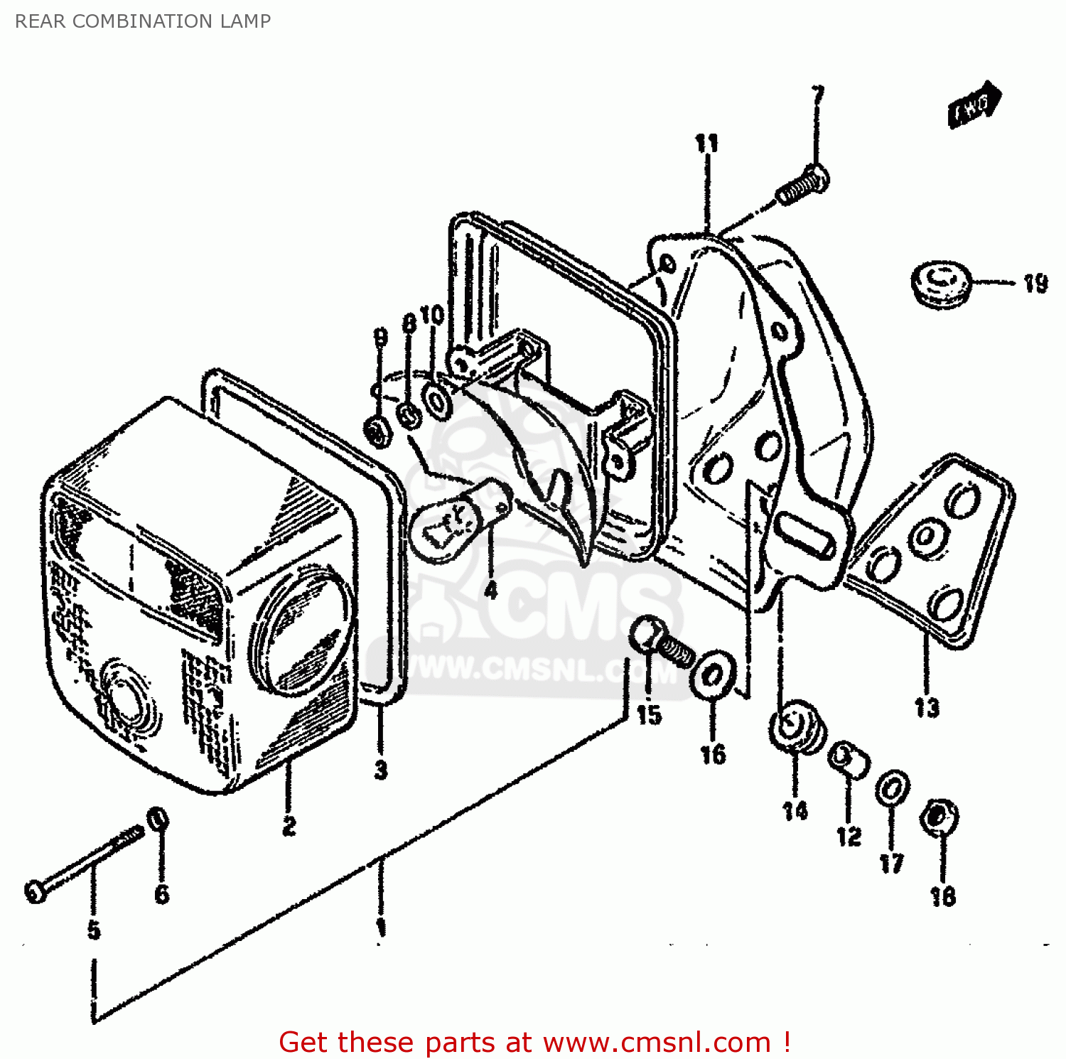 REAR COMBINATION LAMP GN125 1983 (D) (E01 E04 E18)