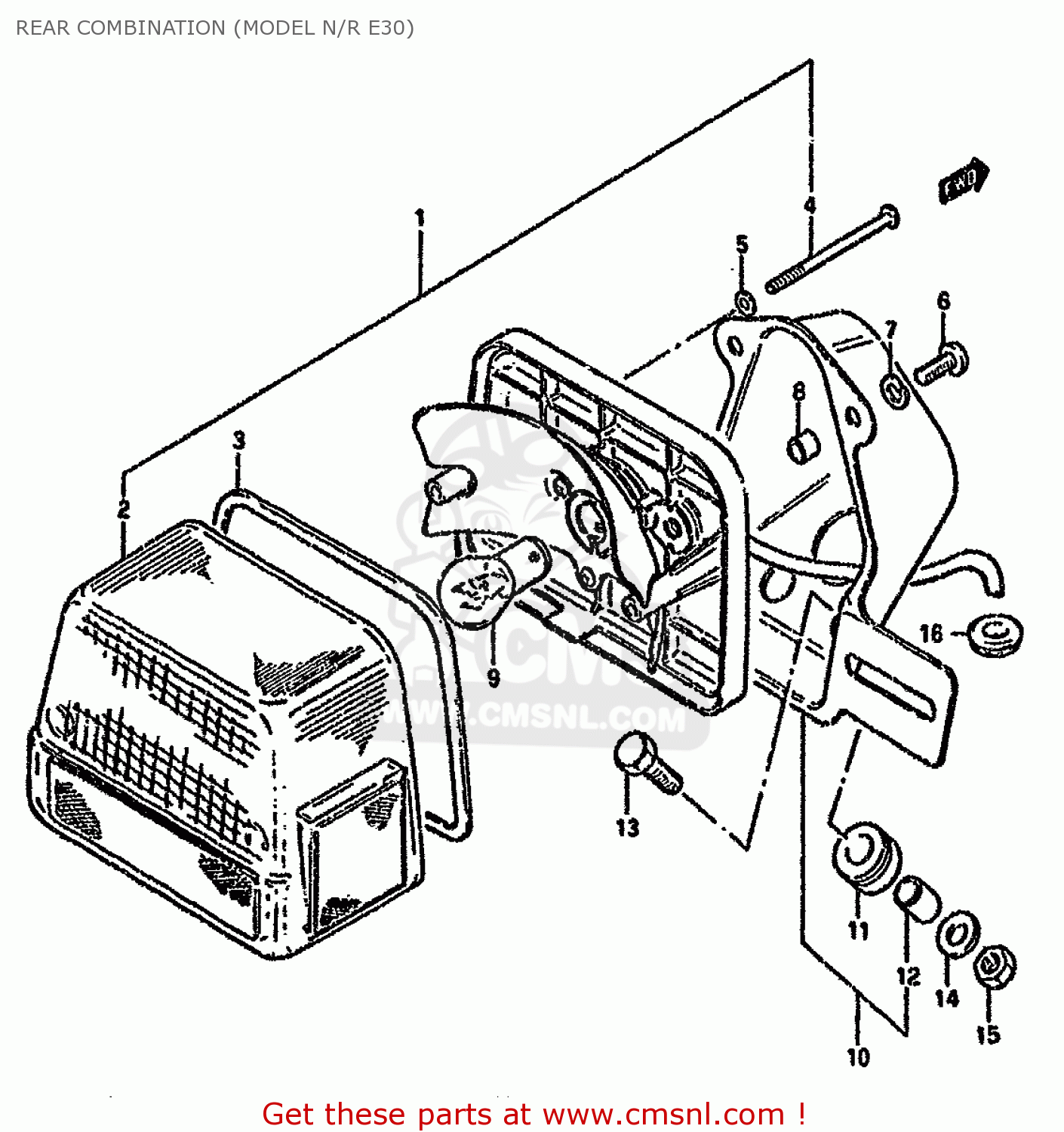 REAR COMBINATION (MODEL N/R E30) GN125 1983 (D) (E01 E04 E18)