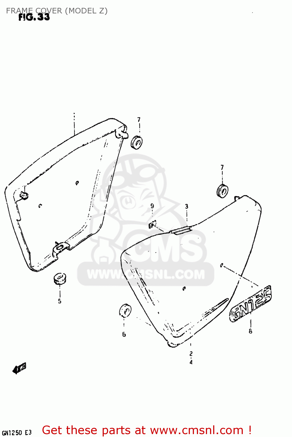 FRAME COVER (MODEL Z) GN125 1983 (D) USA (E03)