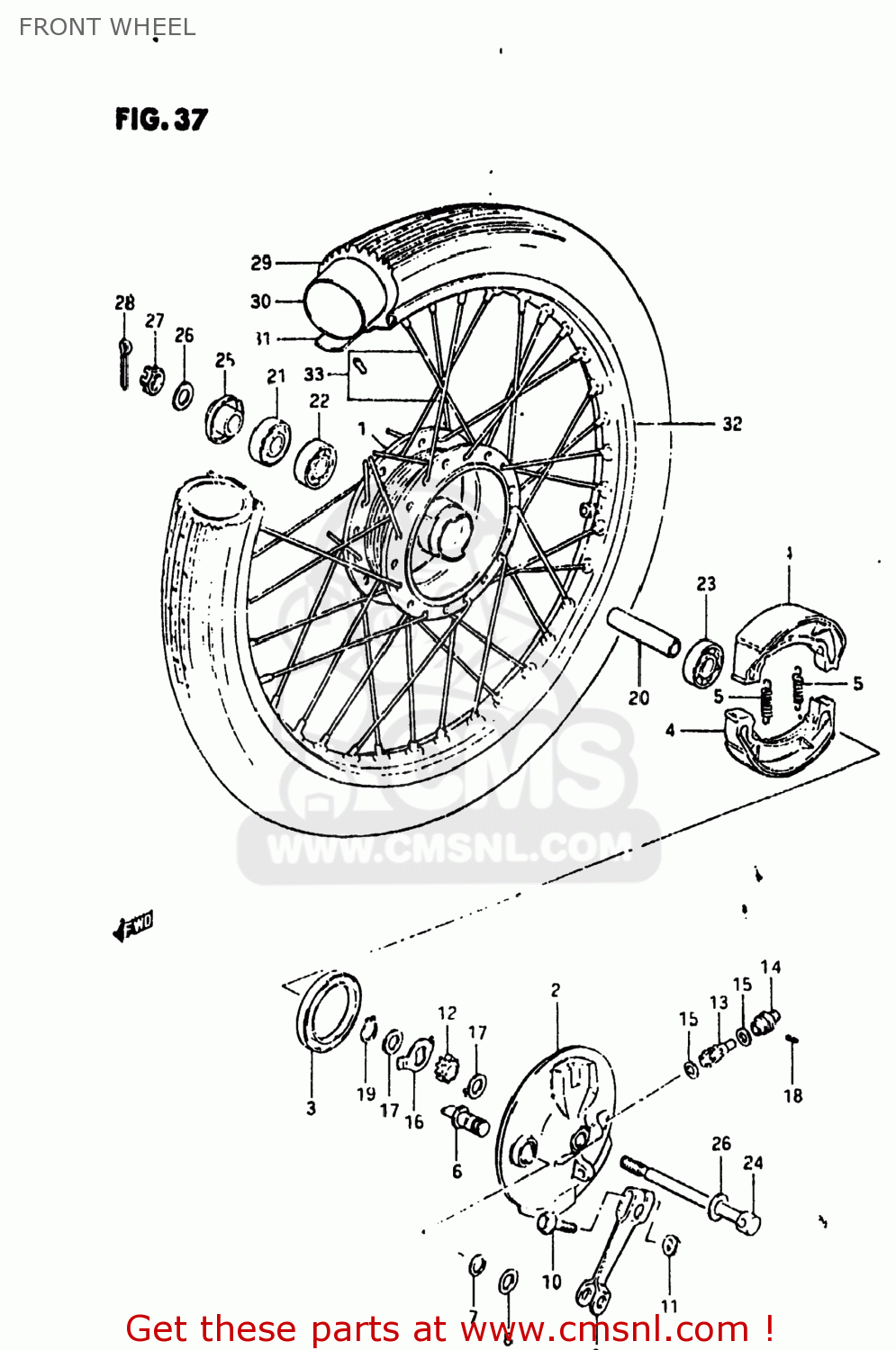 FRONT WHEEL GN125 1983 (D) USA (E03)