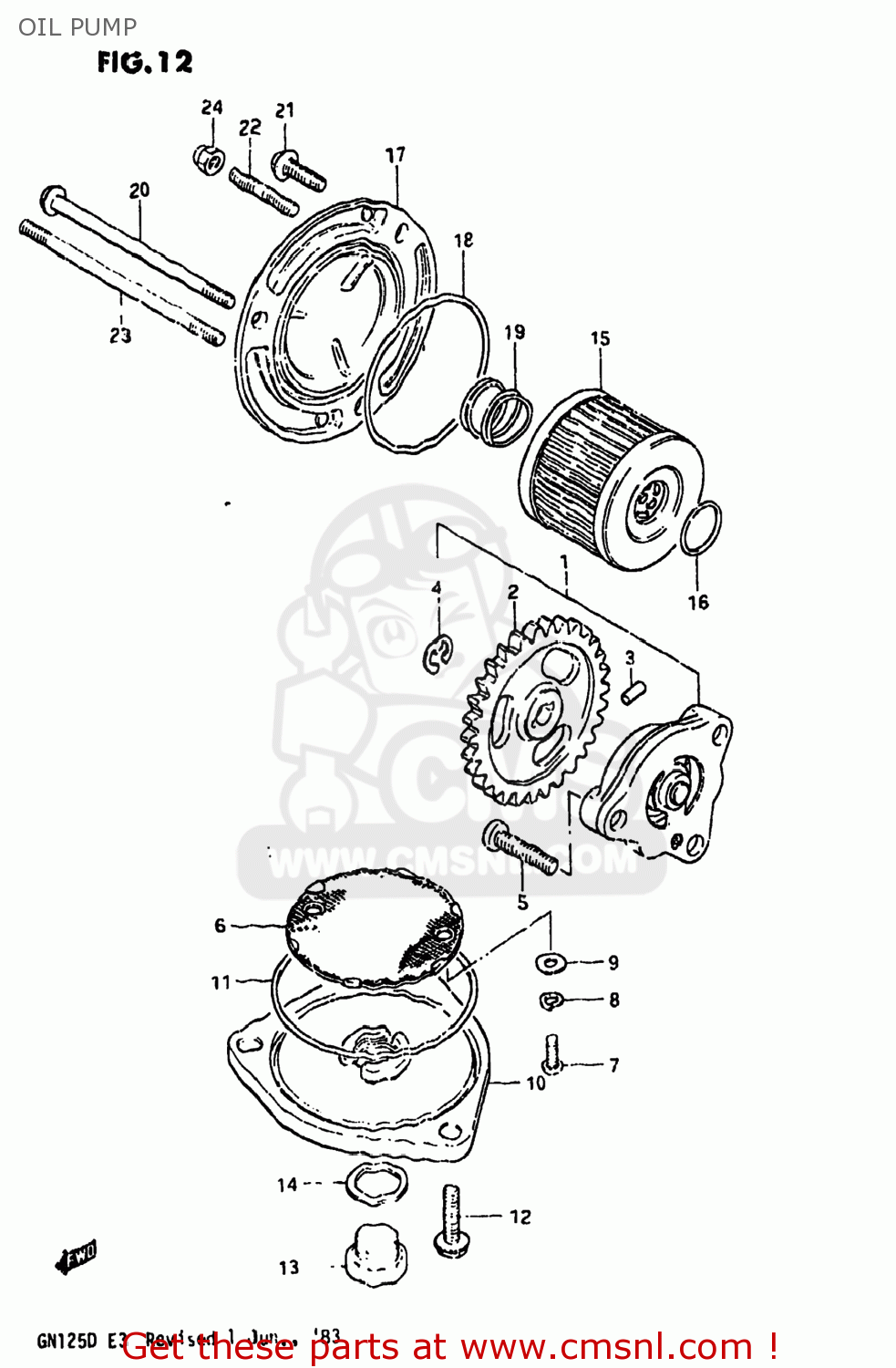 OIL PUMP GN125 1983 (D) USA (E03)