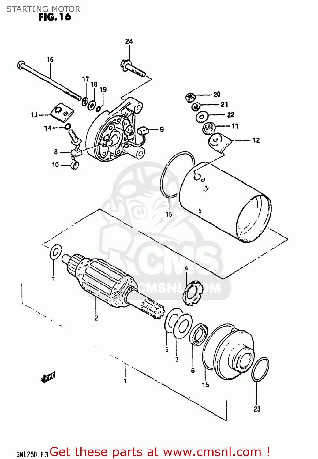 STARTING MOTOR GN125 1983 (D) USA (E03)