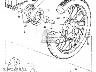REAR WHEEL - GN125 1983 (D) USA (E03)