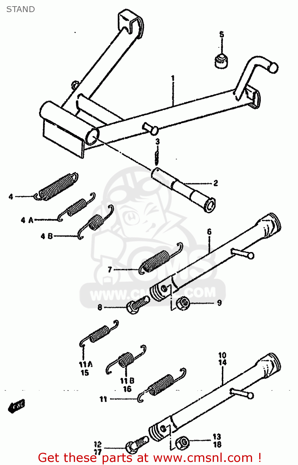 STAND GN125 1989 (K) (E01 E04 E18)