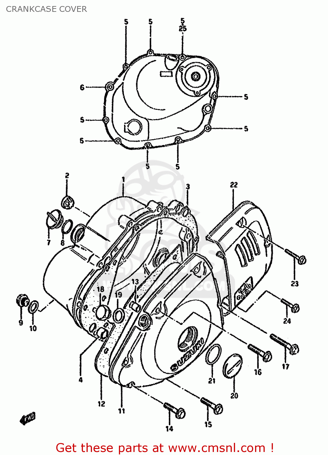 CRANKCASE COVER GN125 1989 (K) (E01 E04 E18)