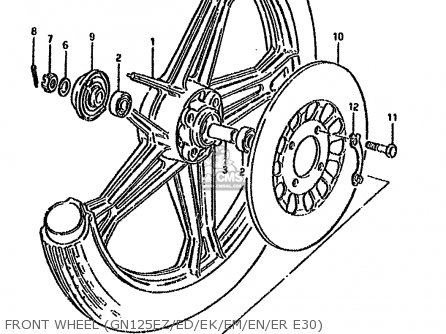 FRONT WHEEL (GN125EZ/ED/EK/EM/EN/ER E30) - GN125 1989 (K) (E01 E04 E18)