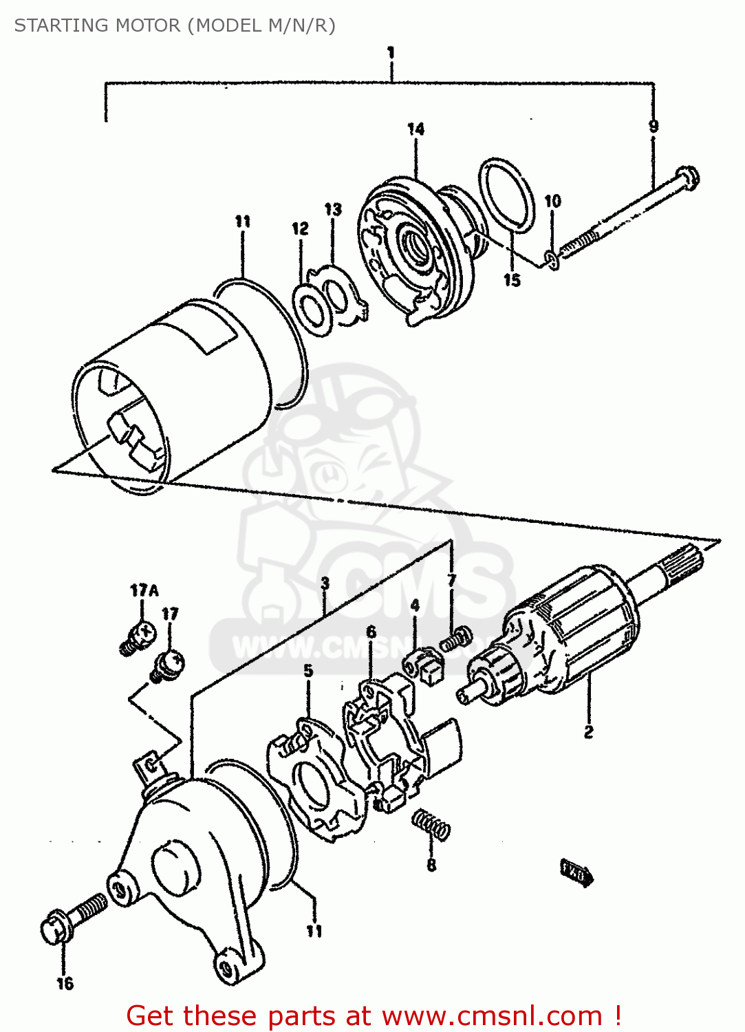 STARTING MOTOR (MODEL M/N/R) GN125 1991 (M) (E01 E02 E04 E21 E34)