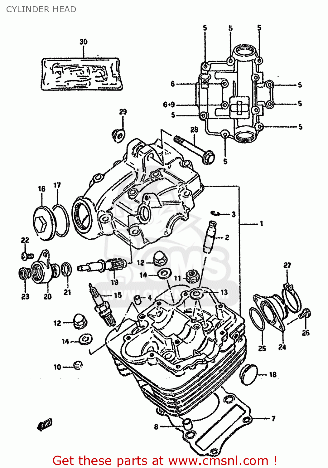 CYLINDER HEAD GN125 1991 (M) (E01 E02 E04 E21 E34)