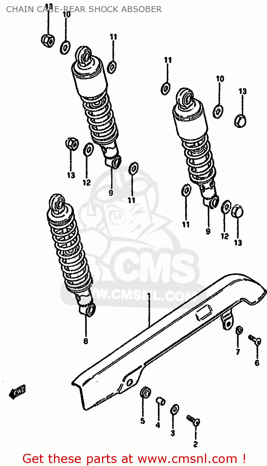CHAIN CASE-REAR SHOCK ABSOBER GN125 1991 (M) (E01 E02 E04 E21 E34)
