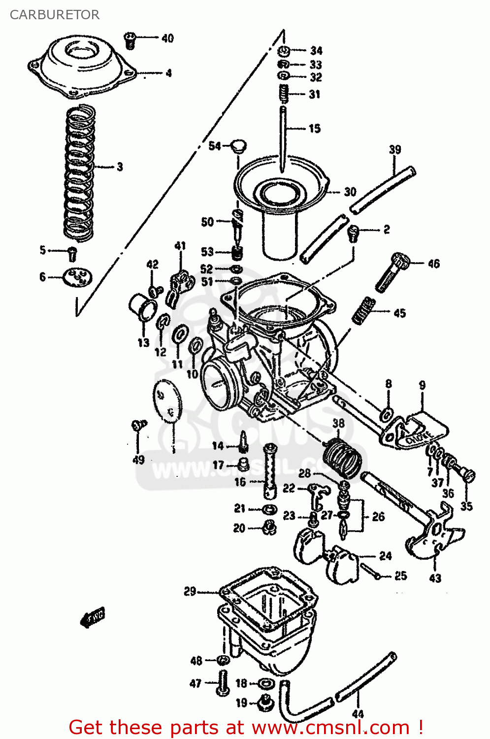 Suzuki Gn125 1992 (en) Carburetor - schematic partsfiche