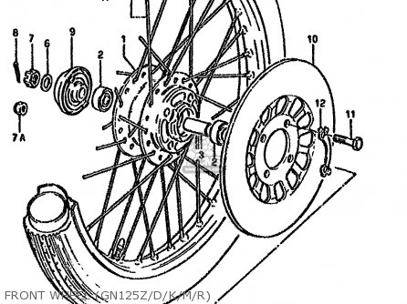 FRONT WHEEL (GN125Z/D/K/M/R) - GN125 1992 (N)