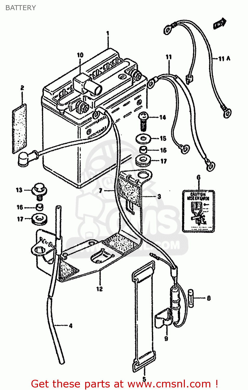 BATTERY GN125 1994 (R) (E01 E02 E04 E21 E34)