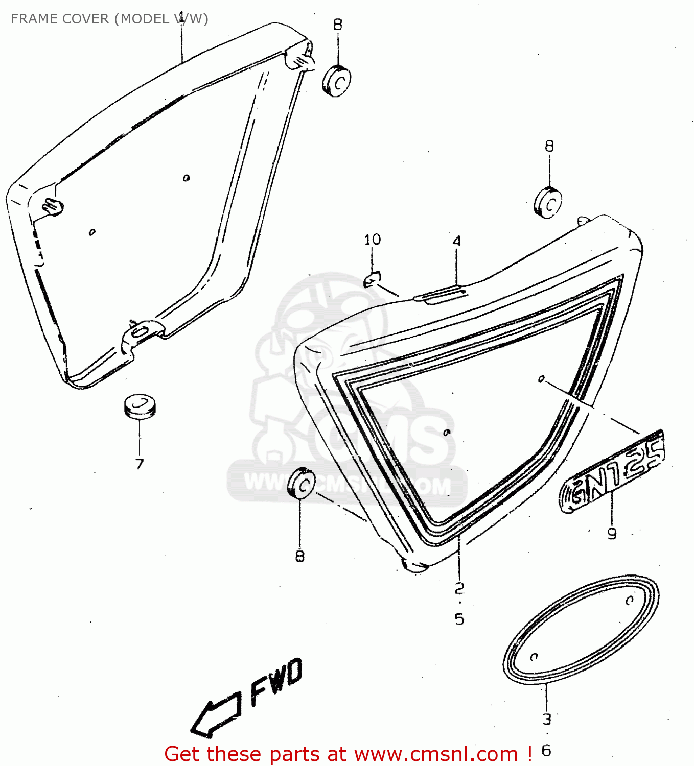 FRAME COVER (MODEL V/W) GN125 1997 (V) (E01 E02 E04 E18 E21 E22)