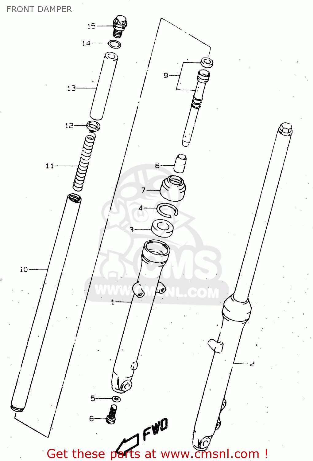 FRONT DAMPER GN125 1997 (V) (E01 E02 E04 E18 E21 E22)