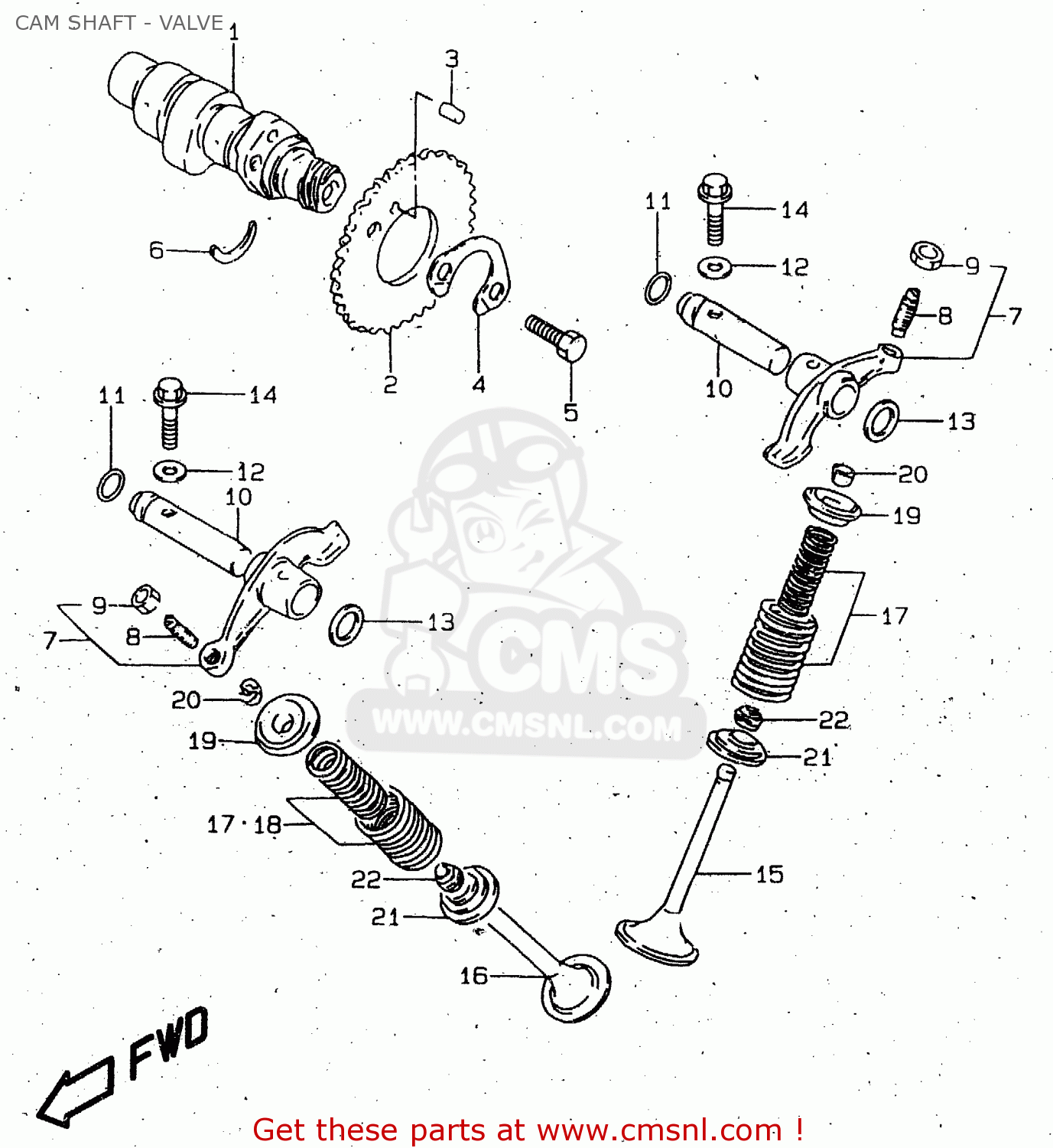 CAM SHAFT - VALVE GN125 1997 (V) (E01 E02 E04 E18 E21 E22)