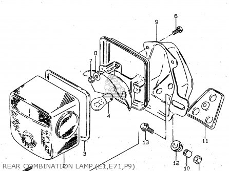 REAR COMBINATION LAMP (E1,E71,P9) - GN125 1997 (V) (E01 E02 E04 E18 E21 E22)