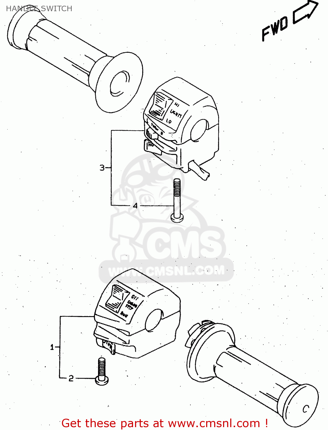 HANDLE SWITCH GN125 1998 (W) (E02 E04 E18 E21 E22)