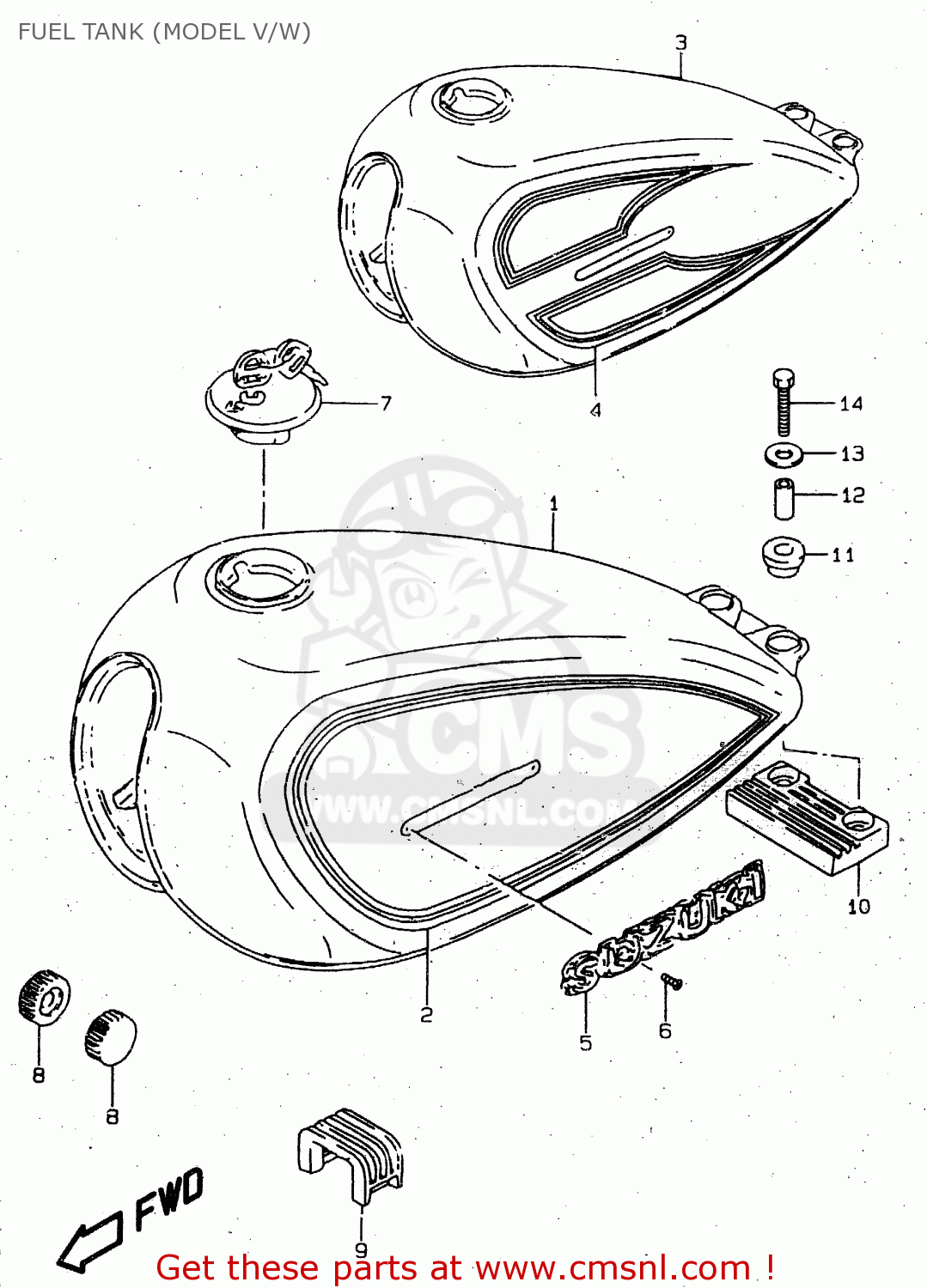 FUEL TANK (MODEL V/W) GN125 1998 (W) (E02 E04 E18 E21 E22)