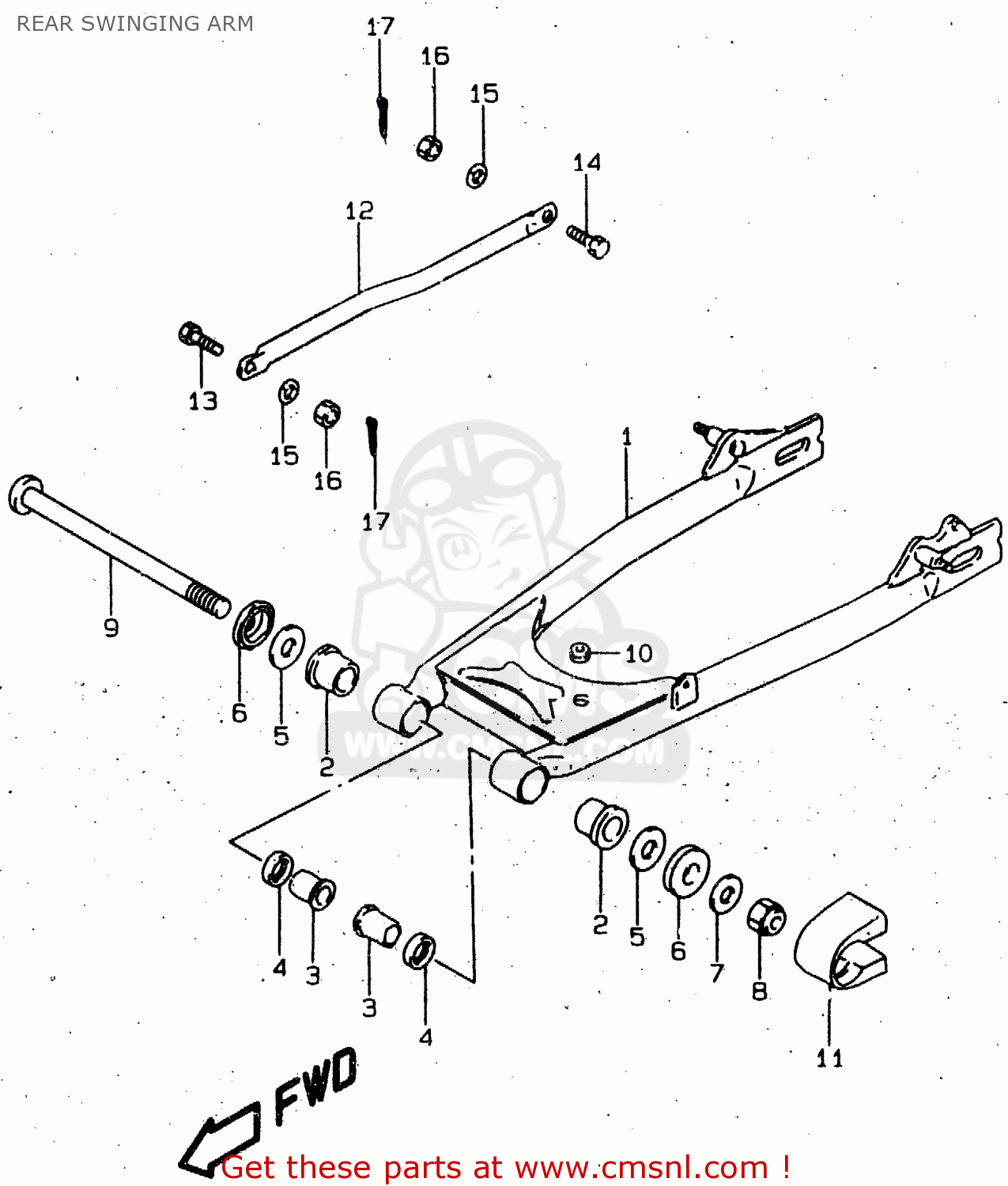 REAR SWINGING ARM GN125 1998 (W) (E02 E04 E18 E21 E22)
