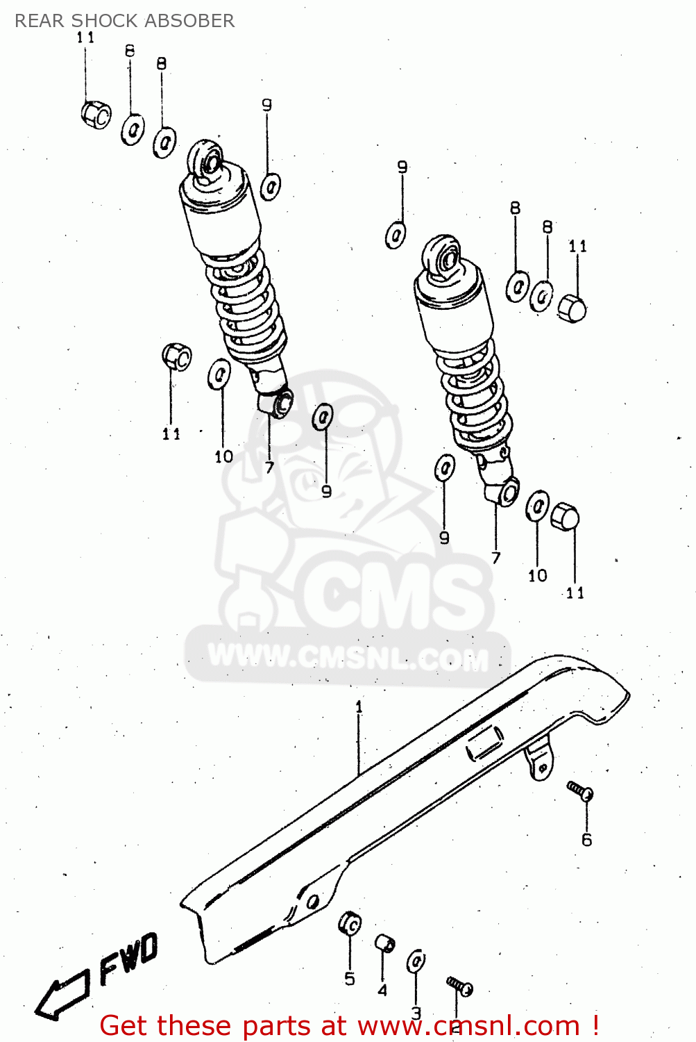 REAR SHOCK ABSOBER GN125 1998 (W) (E02 E04 E18 E21 E22)