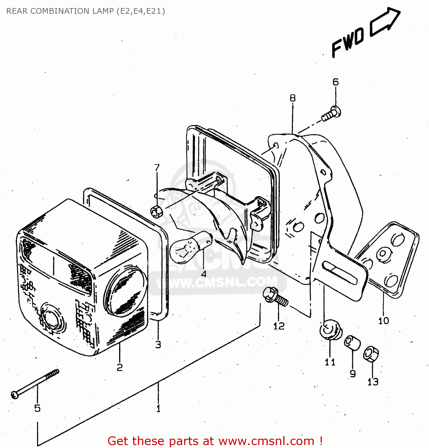 REAR COMBINATION LAMP (E2,E4,E21) GN125 1999 (X) (E02 E04 E18 E21 E22 E71) / P9
