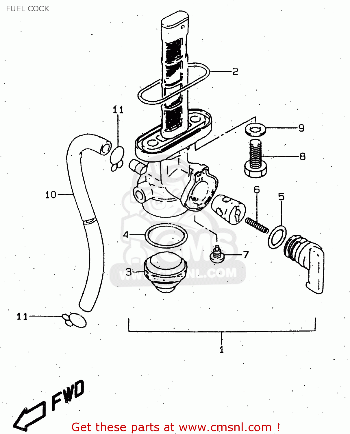 FUEL COCK GN125 1999 (X) (E02 E04 E18 E21 E22 E71) / P9